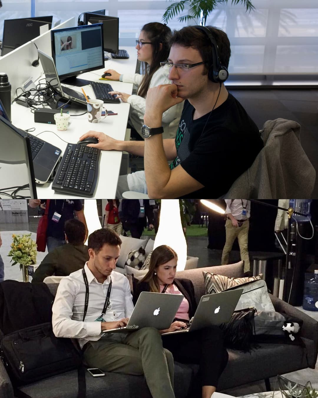 Agustina y Alfonso trabajando en una multinacional de tecnología en 2013