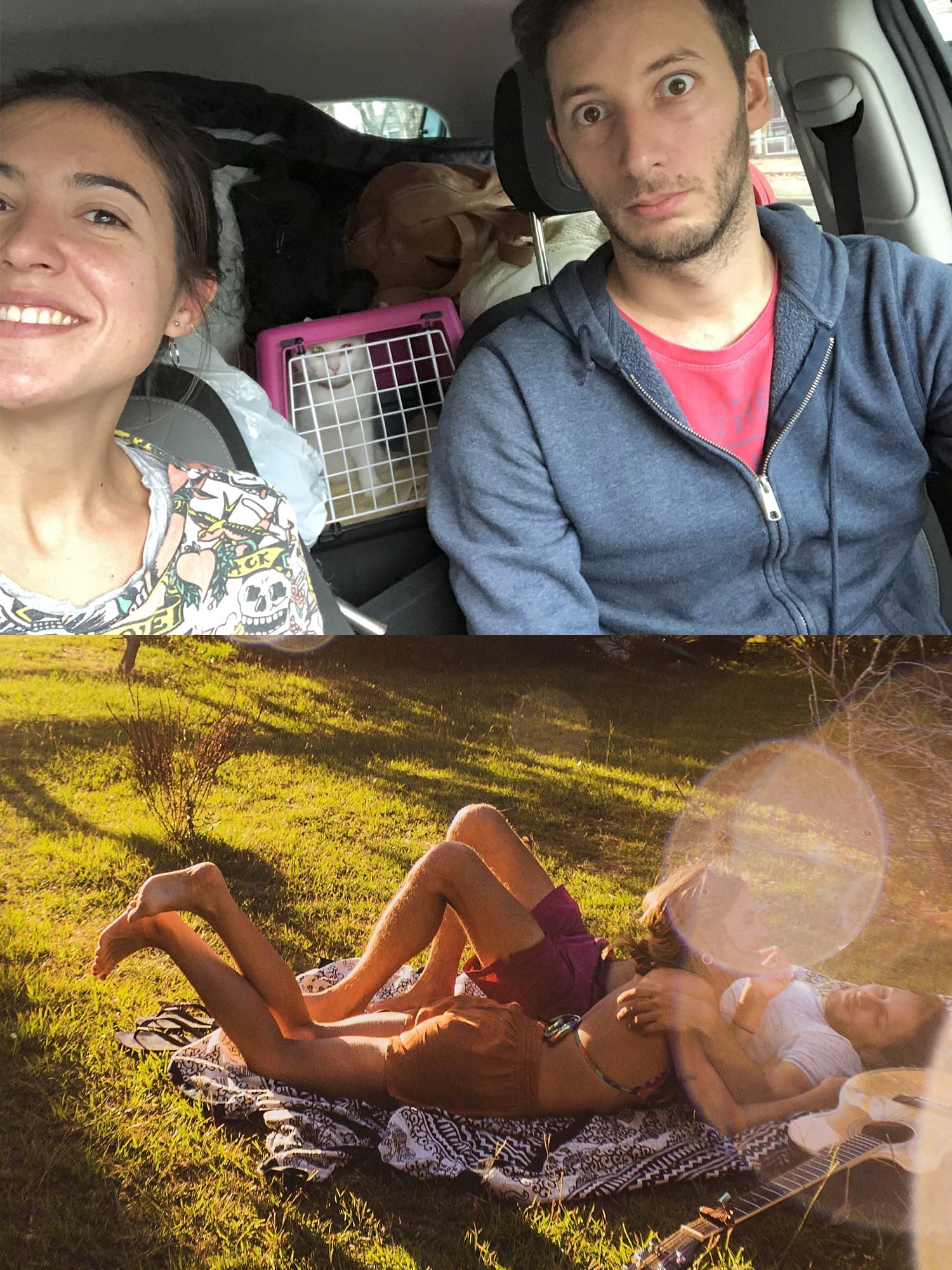 Agustina y Alfonso mudándose al campo en 2018