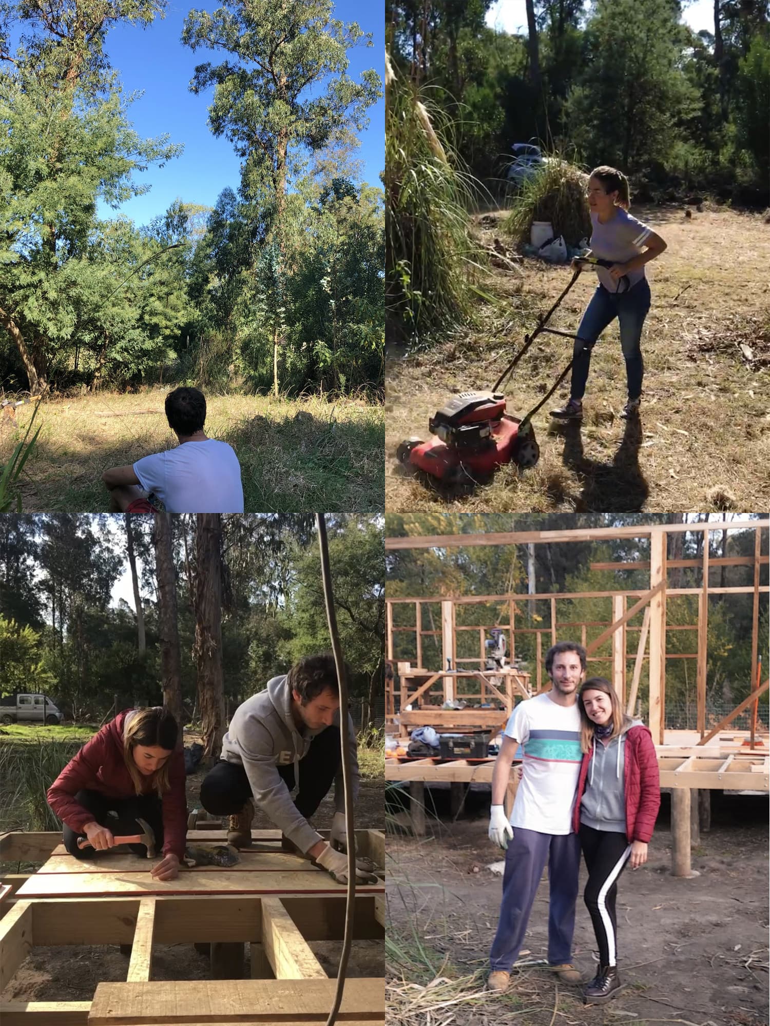 Agustina y Alfonso construyendo su primera casa en 2019